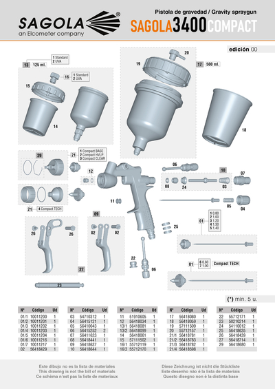 Sagola 3400 compact gravedad